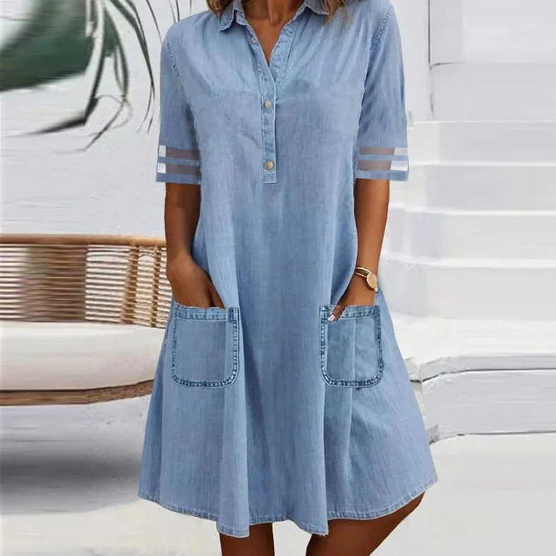 Luna - Denim Dress with Side Pockets