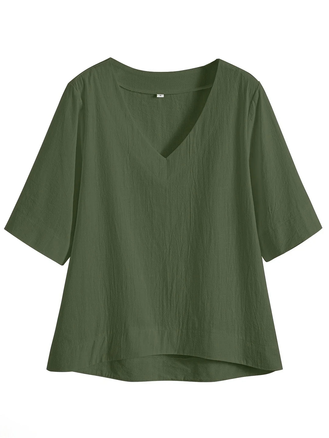 Olivia - Chic V-Neck Blouse with Wide Short Sleeves