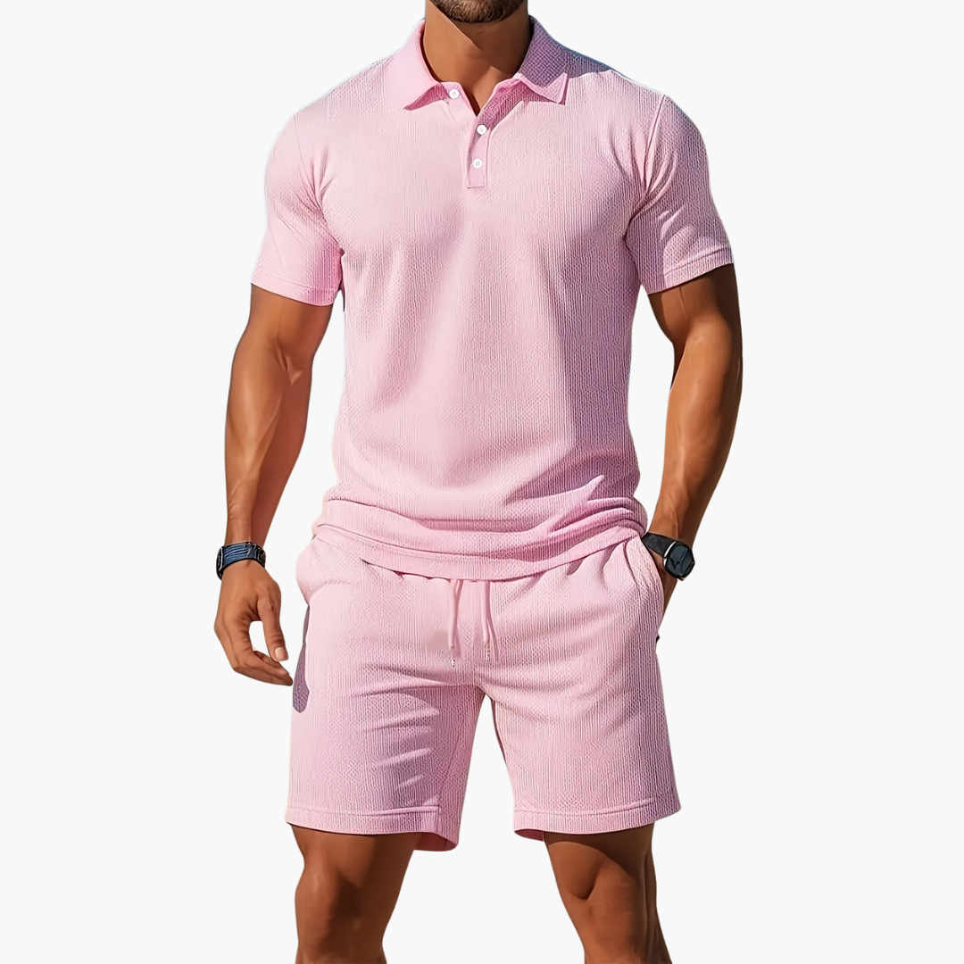 Twin set for men – Stylish two-piece sets with polo shirt & shorts for summer