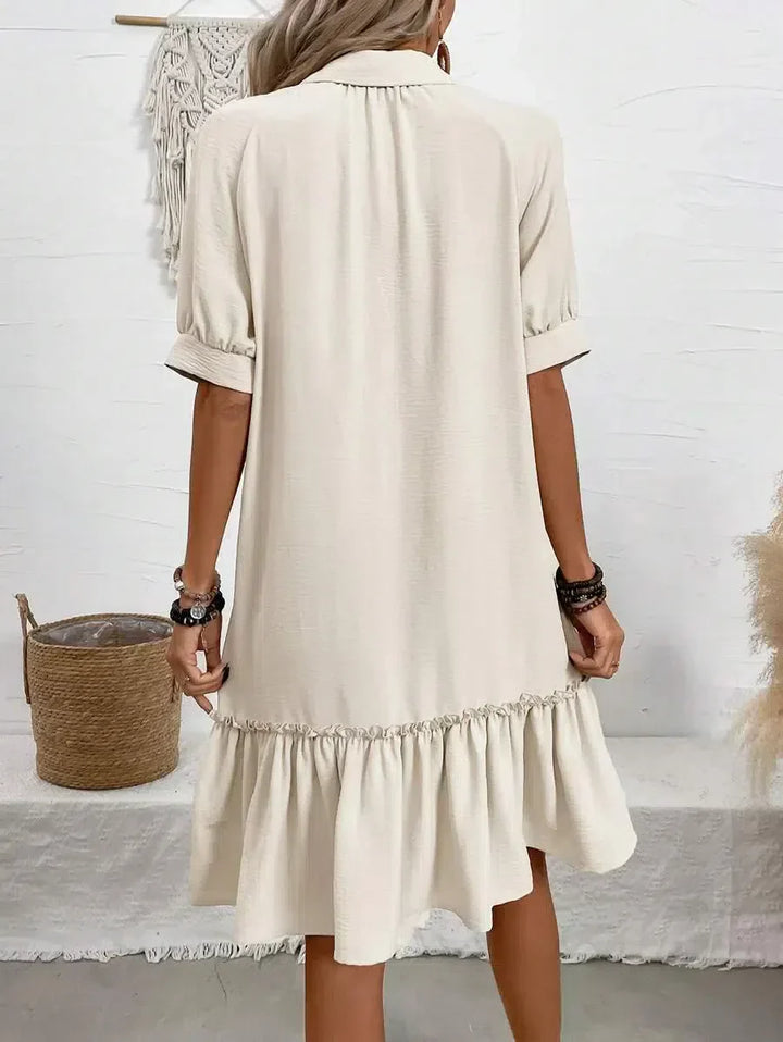Olivia - Elegant Ruffle Summer Dress With Tummy Coverage