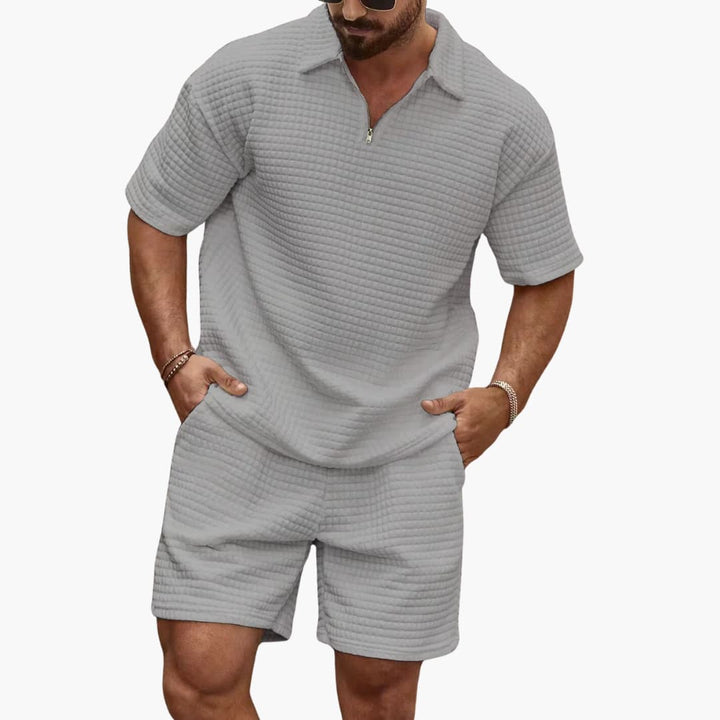 Summer Set for Men – Stylish Two-Piece Outfit with Polo Shirt and Sweat Shorts