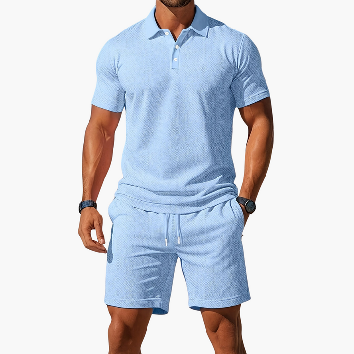 Twin set for men – Stylish two-piece sets with polo shirt & shorts for summer