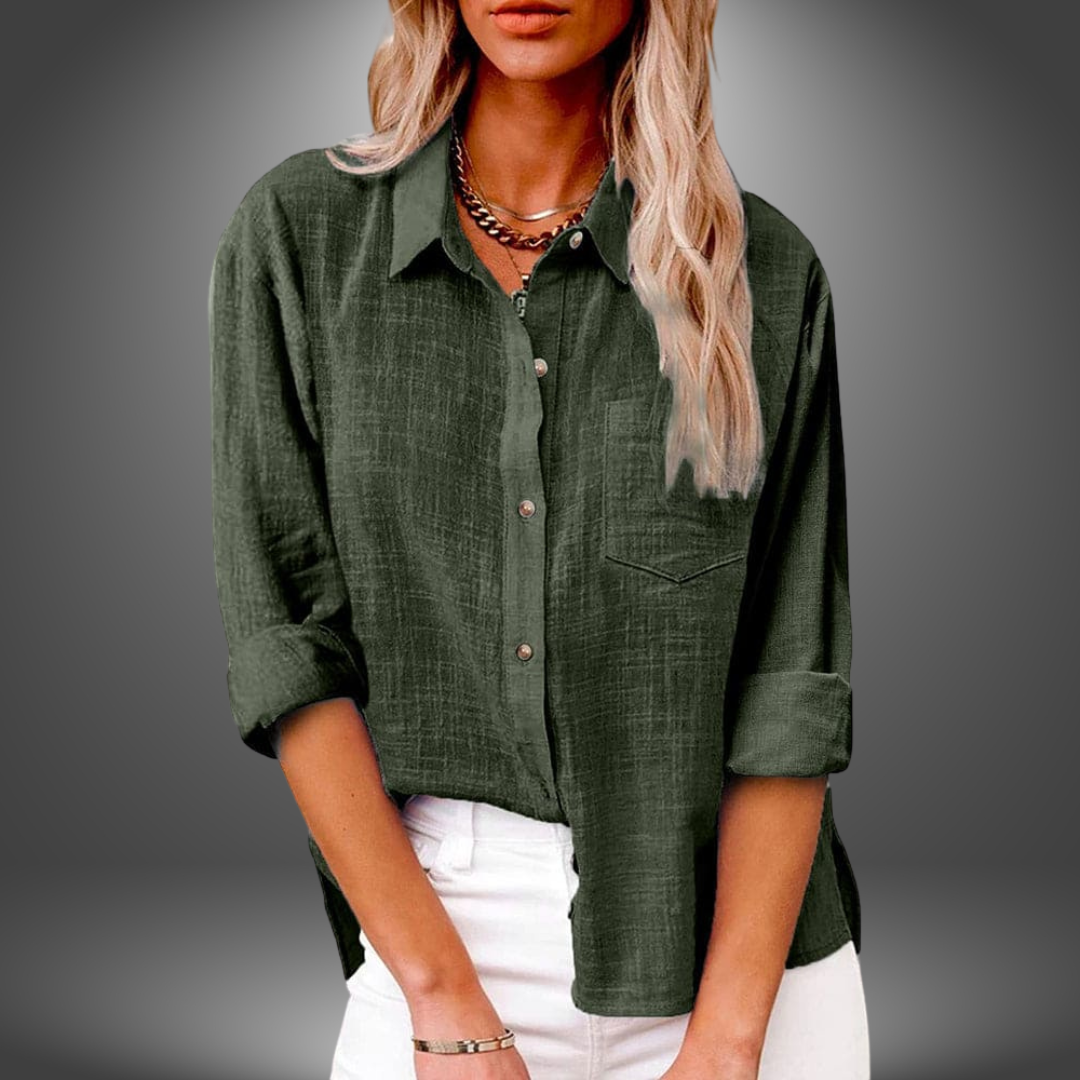 Ellis - Casual Long Sleeves Blouse with chest pocket