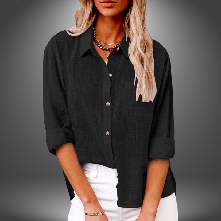 Ellis - Casual Long Sleeves Blouse with chest pocket