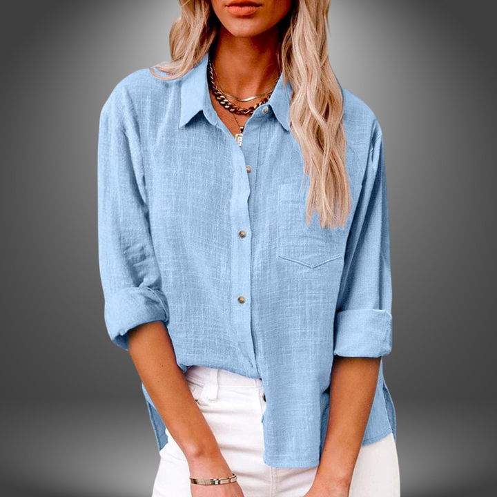 Ellis - Casual Long Sleeves Blouse with chest pocket