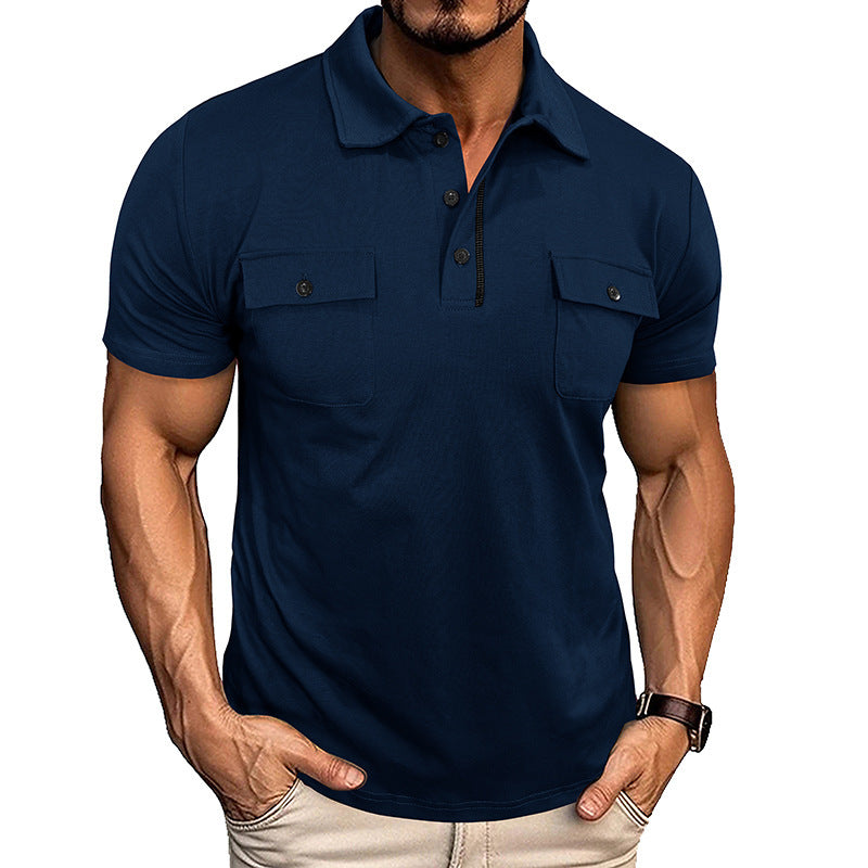 David - Premium Short Sleeve Poloshirt With Chest Pockets