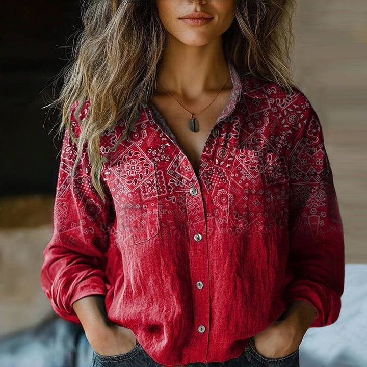 Cheyenne - Vintage Western Printed Blouse