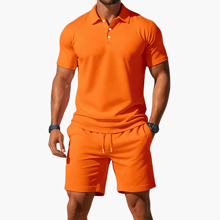Twin set for men – Stylish two-piece sets with polo shirt & shorts for summer