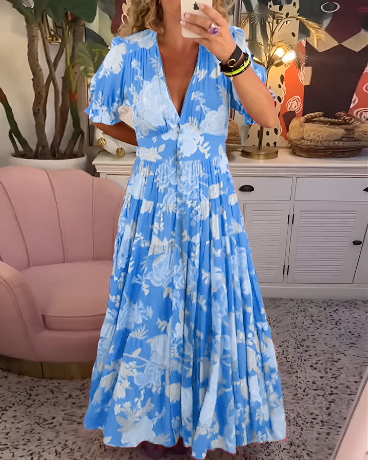 Summer Dress – Airy Maxi Dress with Floral Print