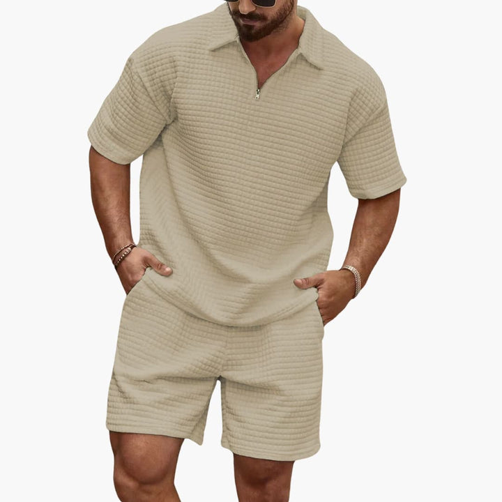 Summer Set for Men – Stylish Two-Piece Outfit with Polo Shirt and Sweat Shorts