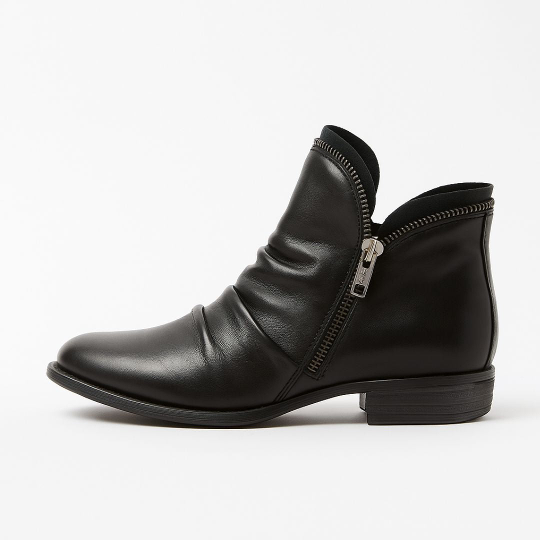 Ankle Boots for Women – Comfortable Leather Boots with Zipper