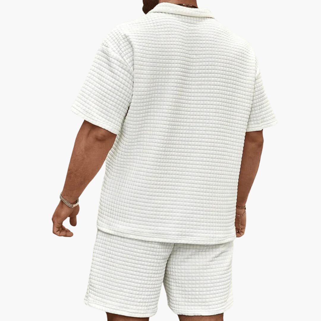 Summer Set for Men – Stylish Two-Piece Outfit with Polo Shirt and Sweat Shorts