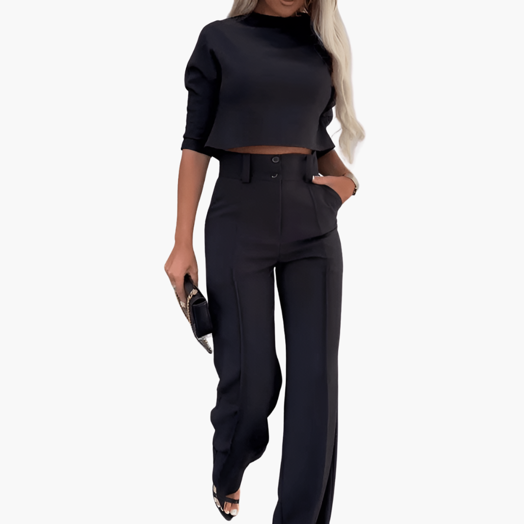 Lucia Two-Piece Set – Elegant Crop Top Set for Women