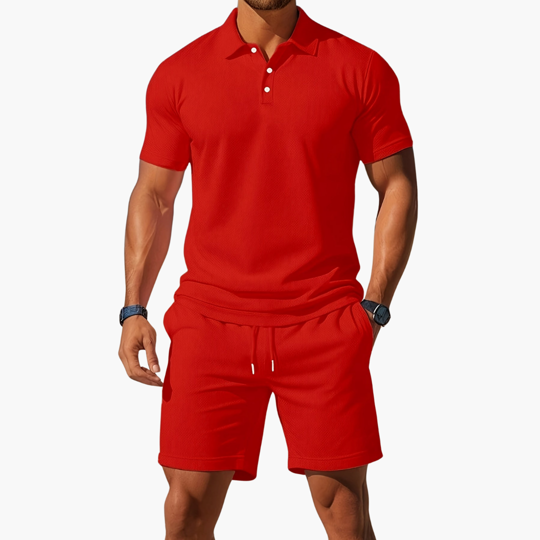 Twin set for men – Stylish two-piece sets with polo shirt & shorts for summer