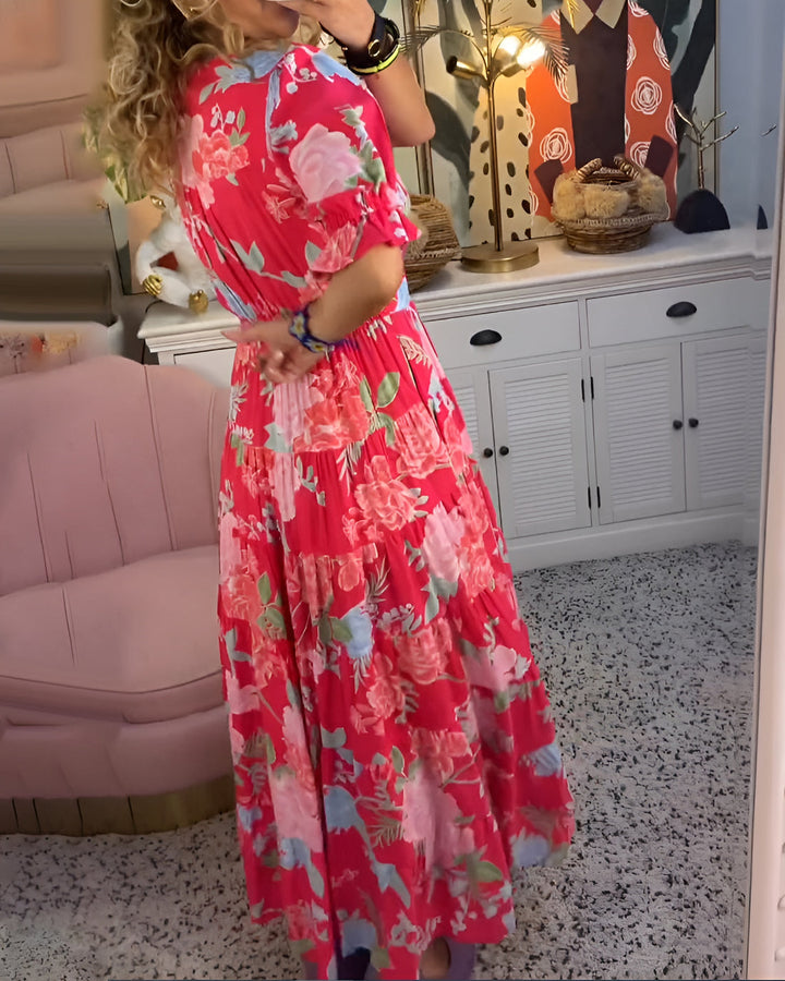 Summer Dress – Airy Maxi Dress with Floral Print