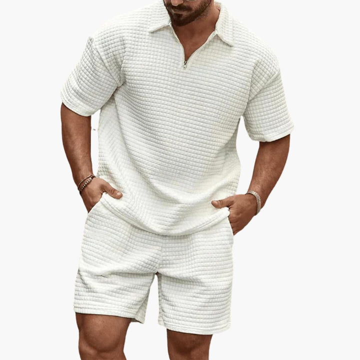 Summer Set for Men – Stylish Two-Piece Outfit with Polo Shirt and Sweat Shorts