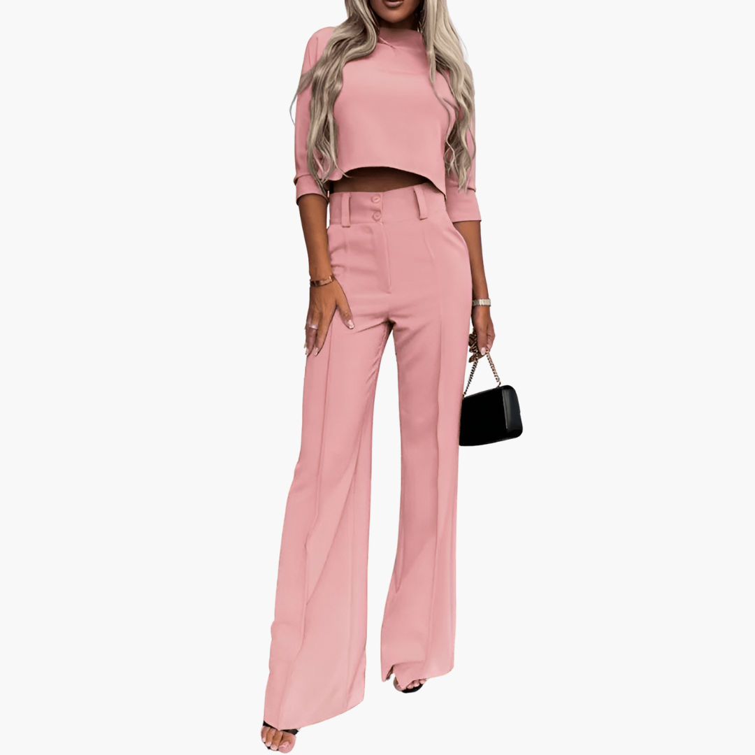 Lucia Two-Piece Set – Elegant Crop Top Set for Women