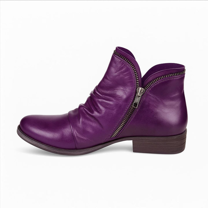 Ankle Boots for Women – Comfortable Leather Boots with Zipper