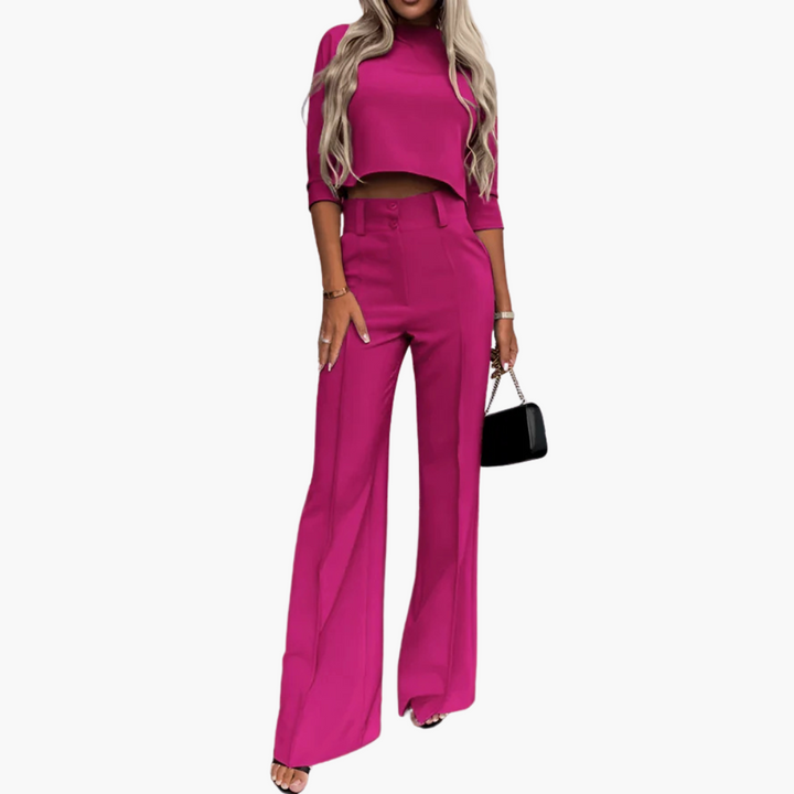 Lucia Two-Piece Set – Elegant Crop Top Set for Women