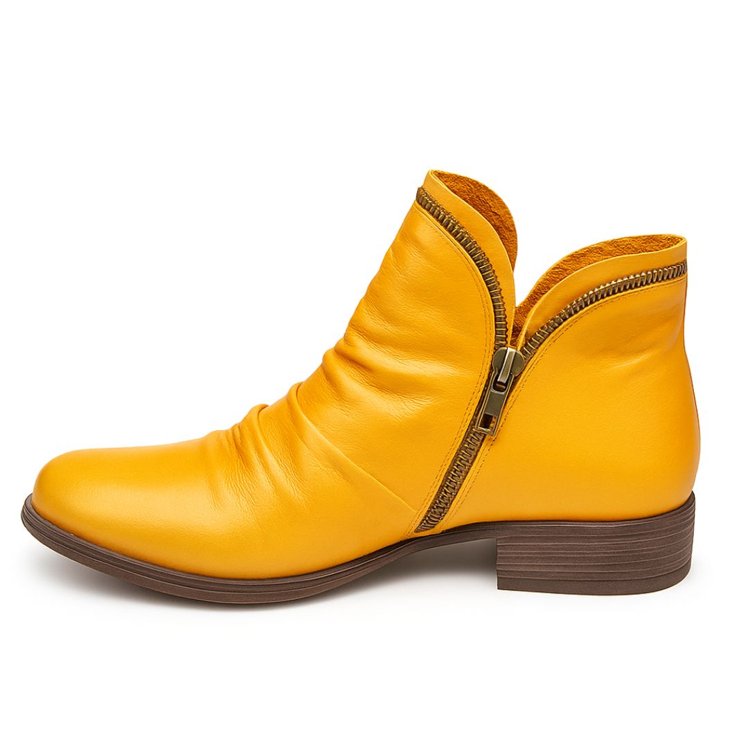 Ankle Boots for Women – Comfortable Leather Boots with Zipper