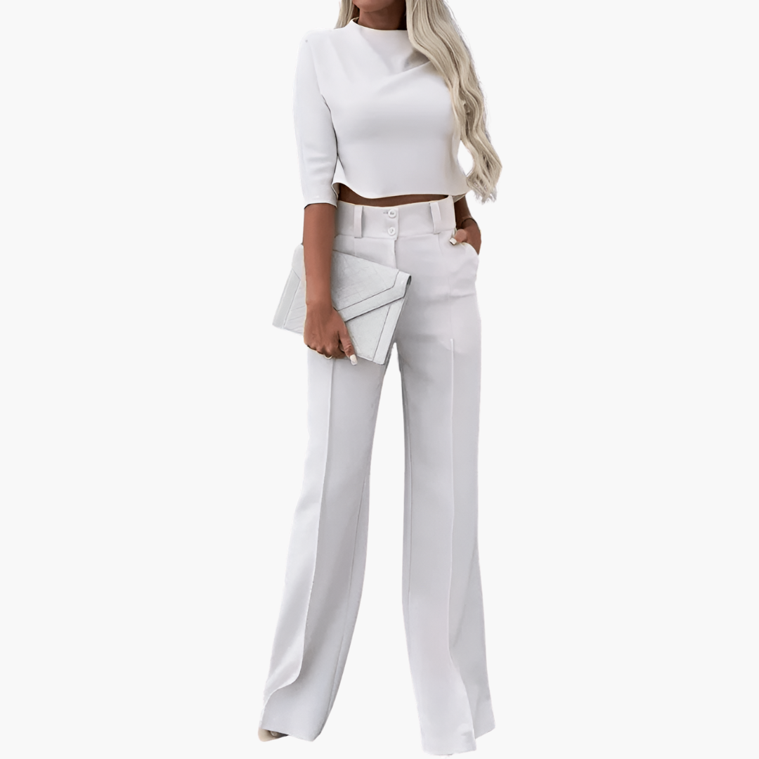 Lucia Two-Piece Set – Elegant Crop Top Set for Women