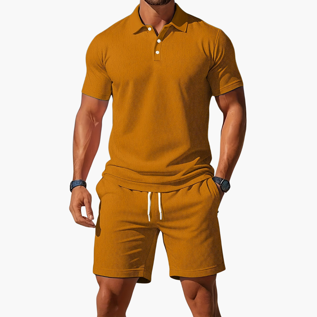 Twin set for men – Stylish two-piece sets with polo shirt & shorts for summer