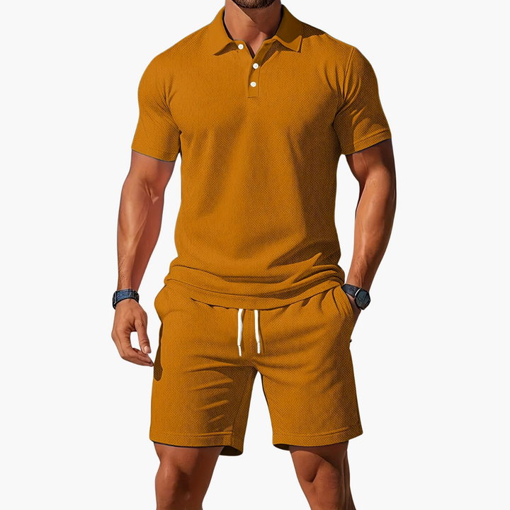 Twin set for men – Stylish two-piece sets with polo shirt & shorts for summer