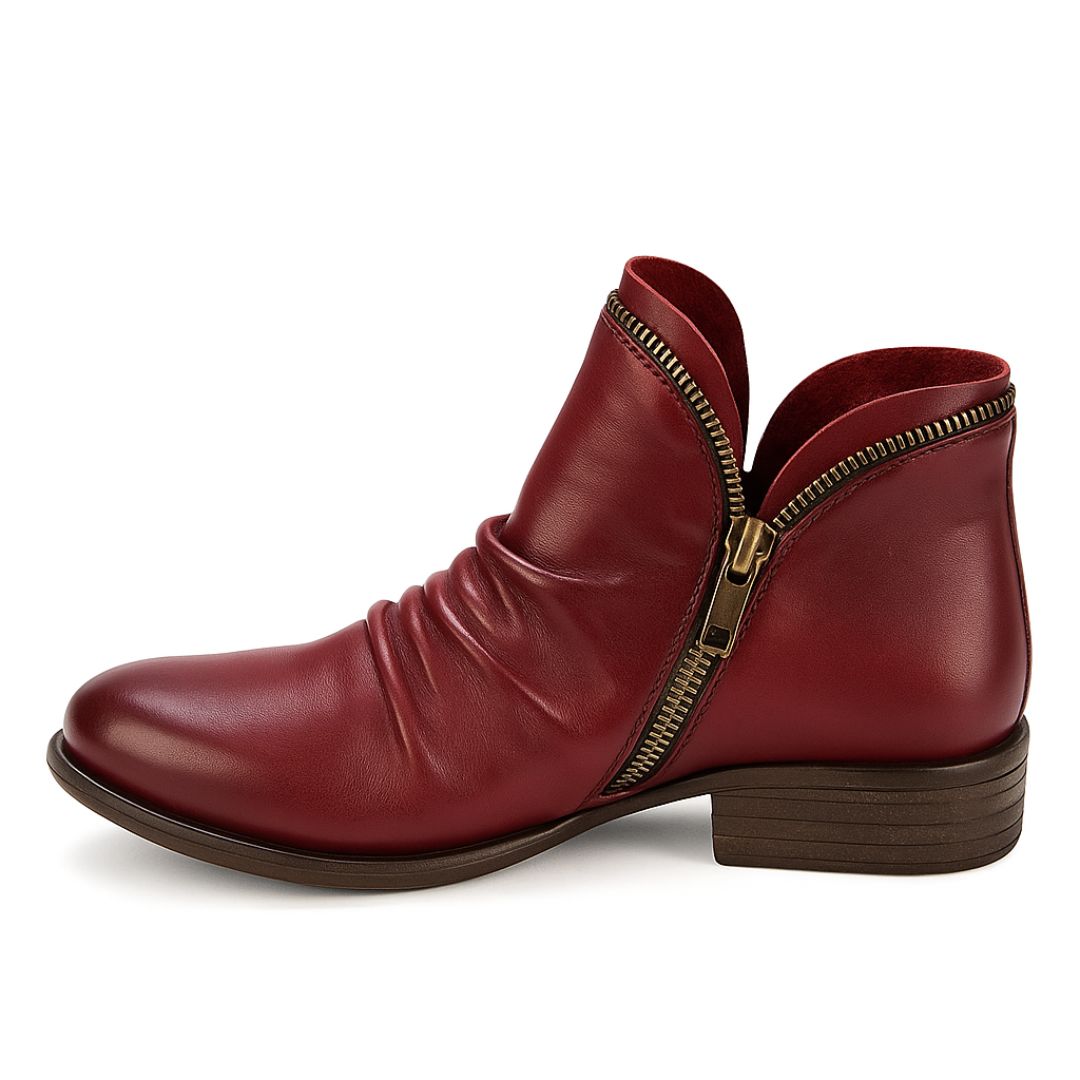 Ankle Boots for Women – Comfortable Leather Boots with Zipper