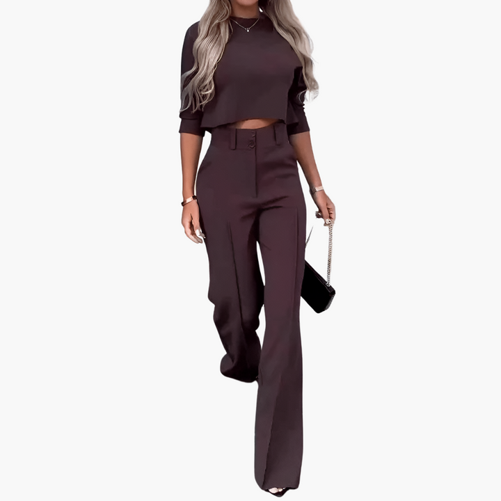 Lucia Two-Piece Set – Elegant Crop Top Set for Women