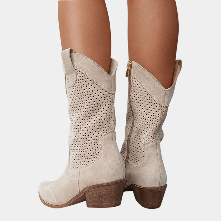 Cowboy Boots for Women – Trendy Western Boots with Eyelet Embroidery