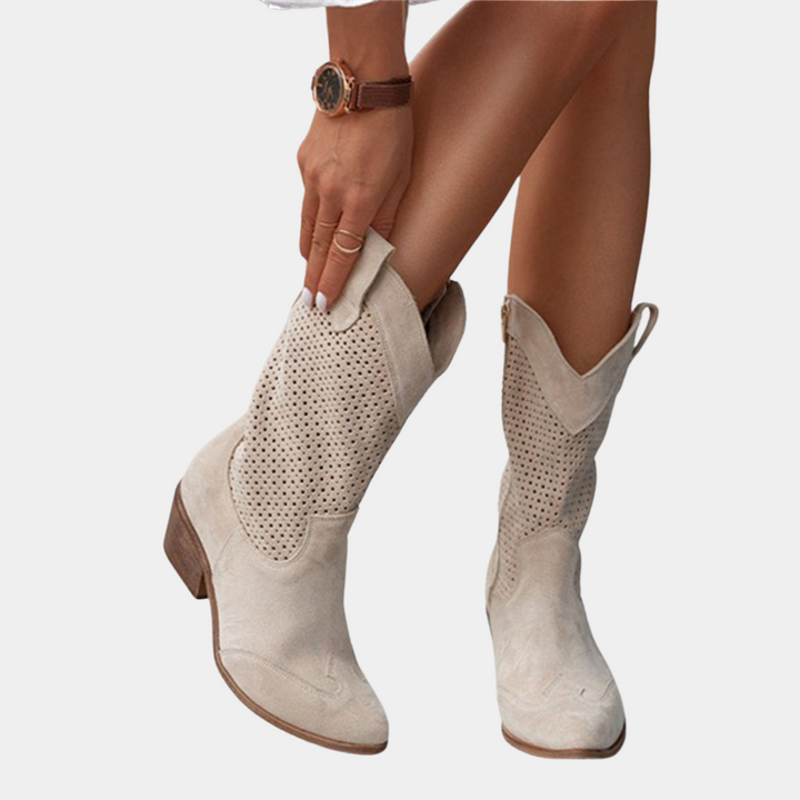 Cowboy Boots for Women – Trendy Western Boots with Eyelet Embroidery