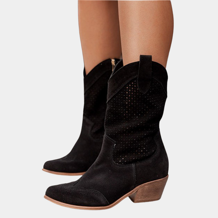 Cowboy Boots for Women – Trendy Western Boots with Eyelet Embroidery