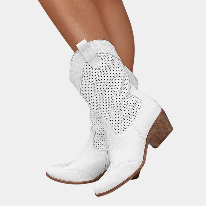 Cowboy Boots for Women – Trendy Western Boots with Eyelet Embroidery