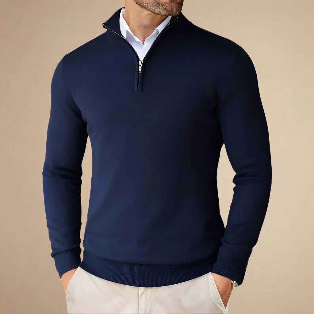 Half Zip Sweater - Men's Business Casual Half Zip Jumper