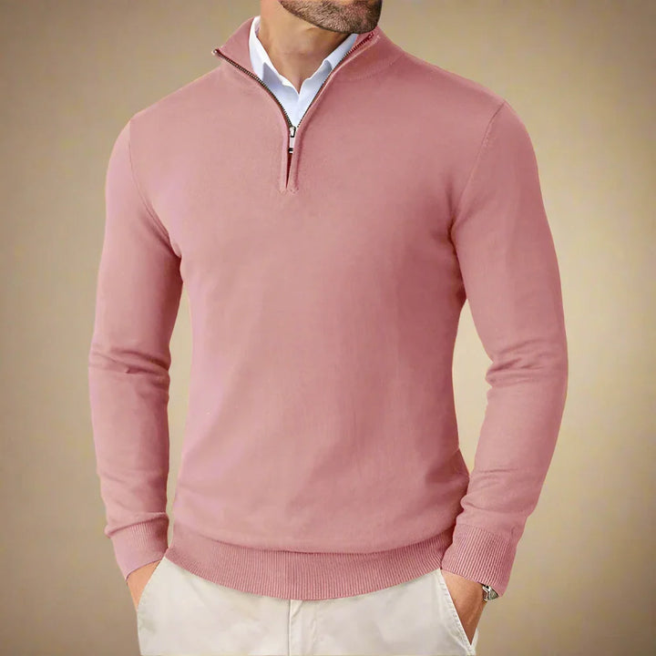 Half Zip Sweater - Men's Business Casual Half Zip Jumper