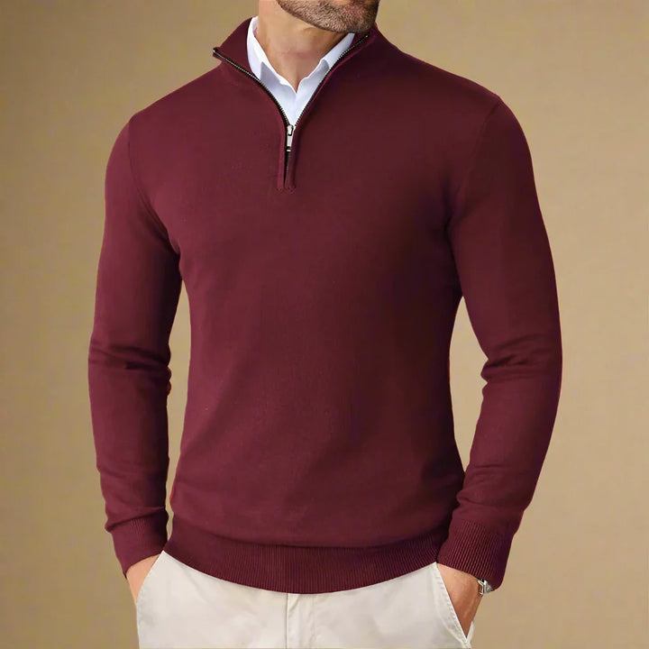 Half Zip Sweater - Men's Business Casual Half Zip Jumper