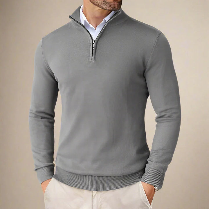 Half Zip Sweater - Men's Business Casual Half Zip Jumper