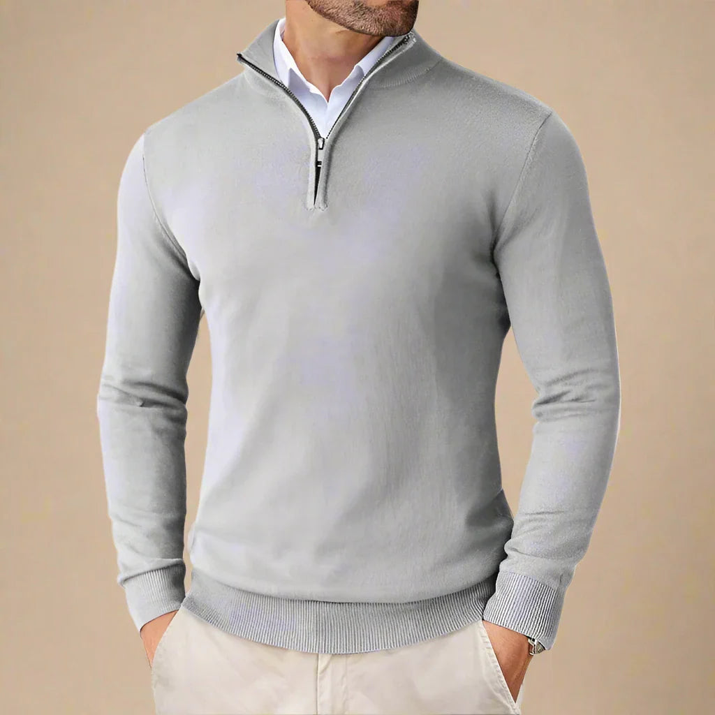 Half Zip Sweater - Men's Business Casual Half Zip Jumper