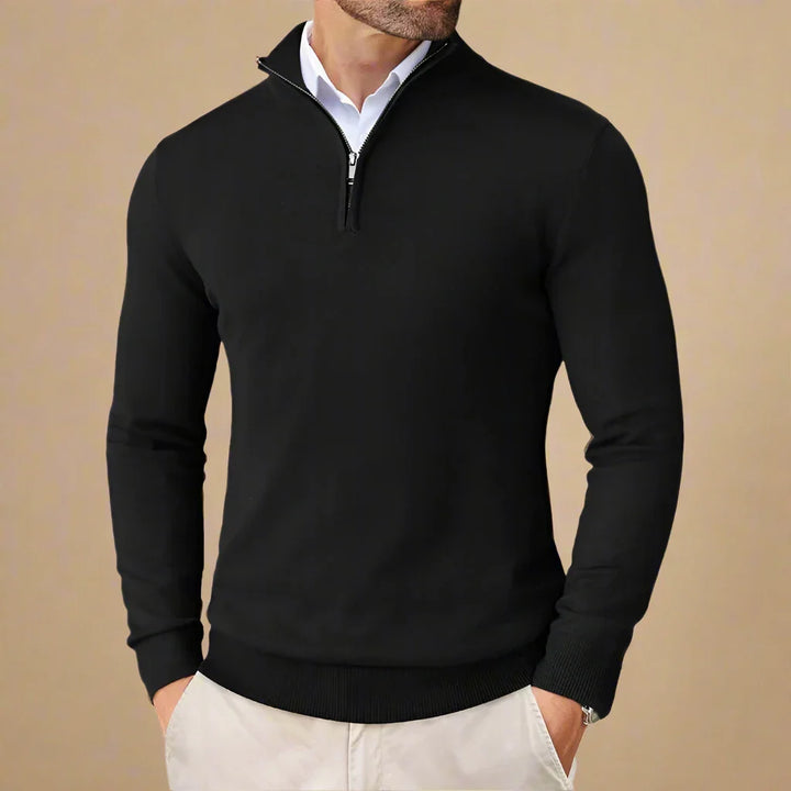 Half Zip Sweater - Men's Business Casual Half Zip Jumper