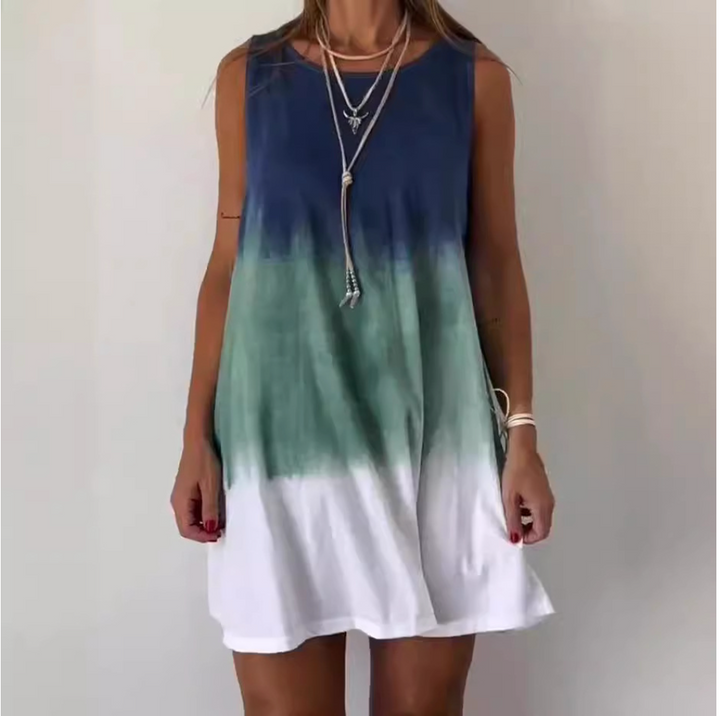 Josie - Tie-Dye Ombre Sleeveless Midi Dress