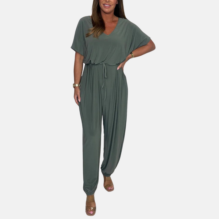 Jumpsuit – Airy, Stylish Jumpsuit with V-Neckline
