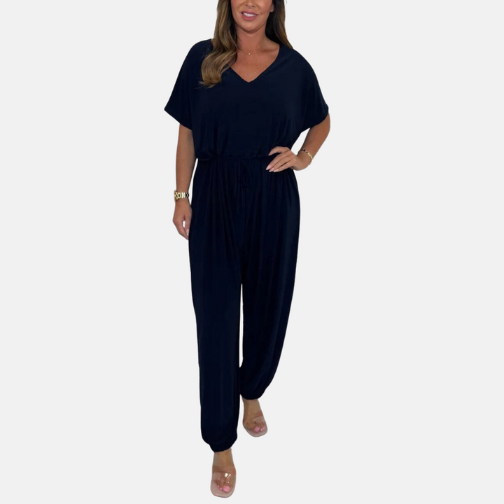 Jumpsuit – Airy, Stylish Jumpsuit with V-Neckline