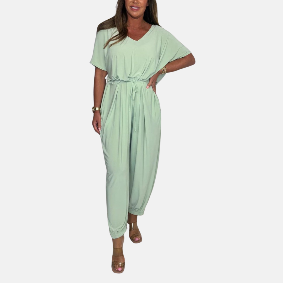 Jumpsuit – Airy, Stylish Jumpsuit with V-Neckline