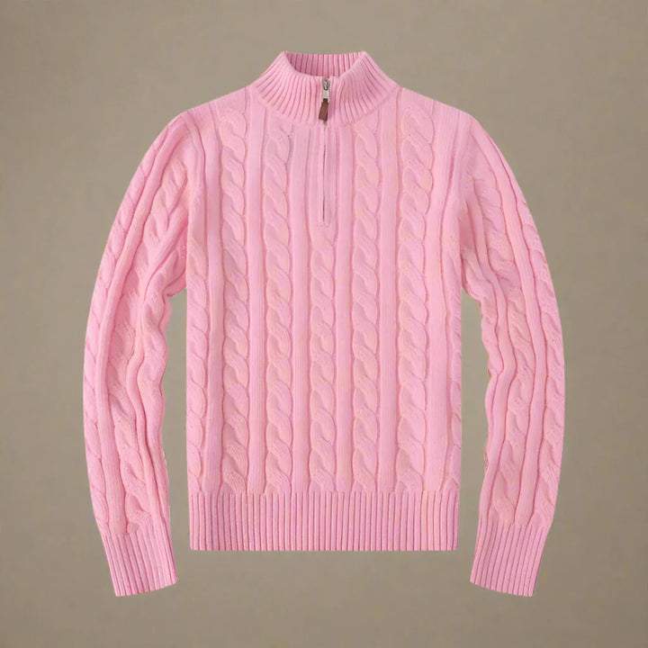 Half Zip Sweater - Men's Luxury Knit Half Zip Funnel Neck