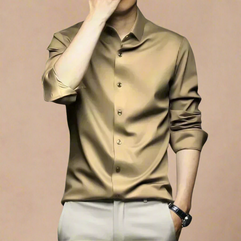 Men's Luxury Business Casual Silk Shirt