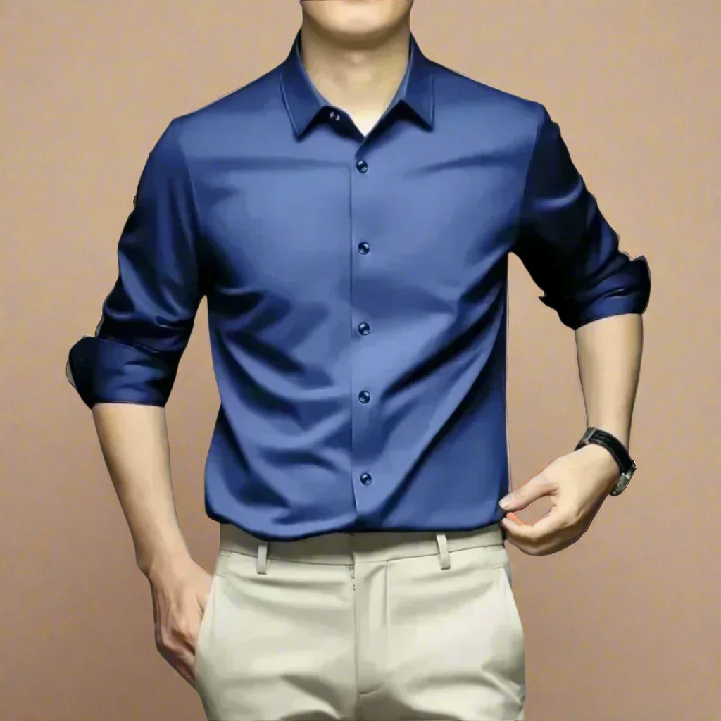 Men's Luxury Business Casual Silk Shirt