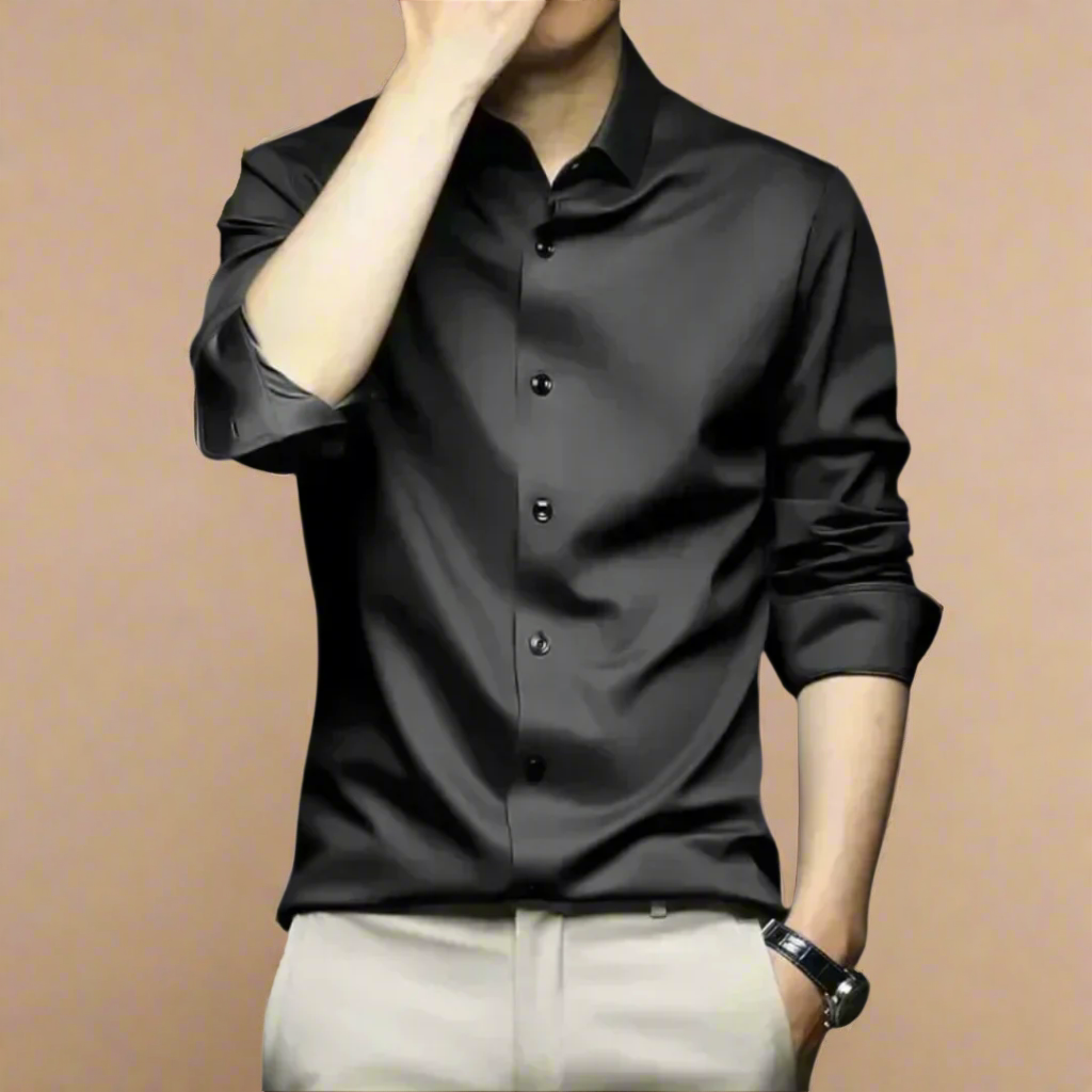 Men's Luxury Business Casual Silk Shirt