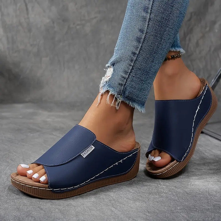 Sandals - Comfortable Platform Wedge Sandals with Open Toe