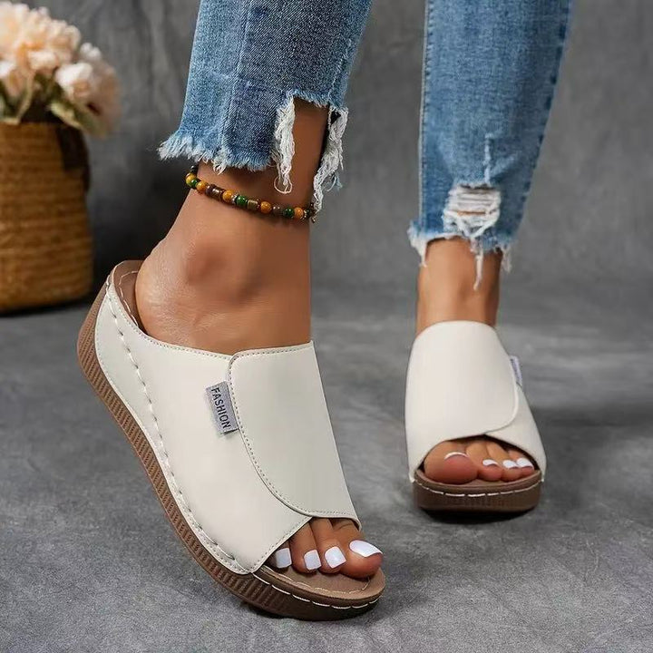 Sandals - Comfortable Platform Wedge Sandals with Open Toe