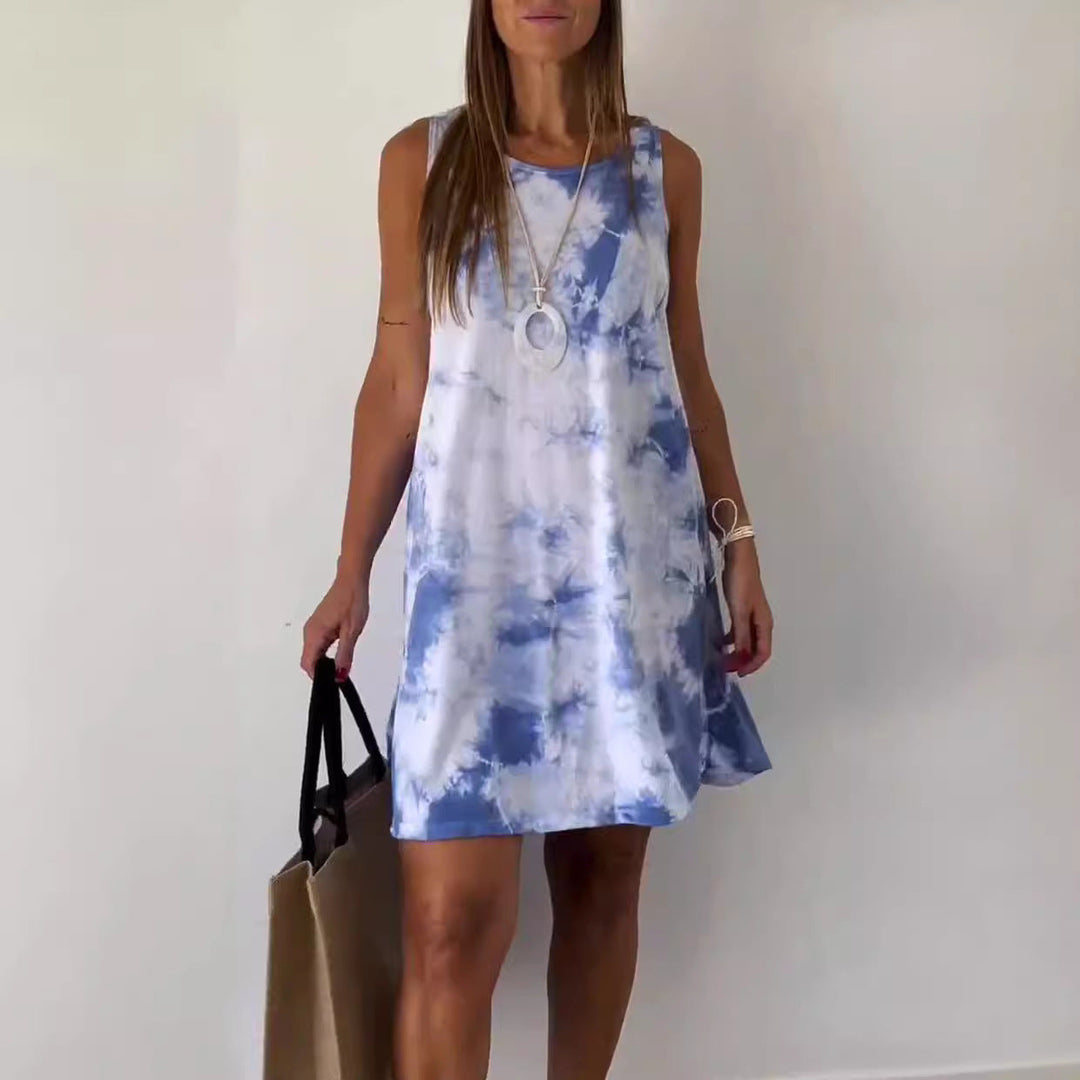 Josie - Tie-Dye Ombre Sleeveless Midi Dress
